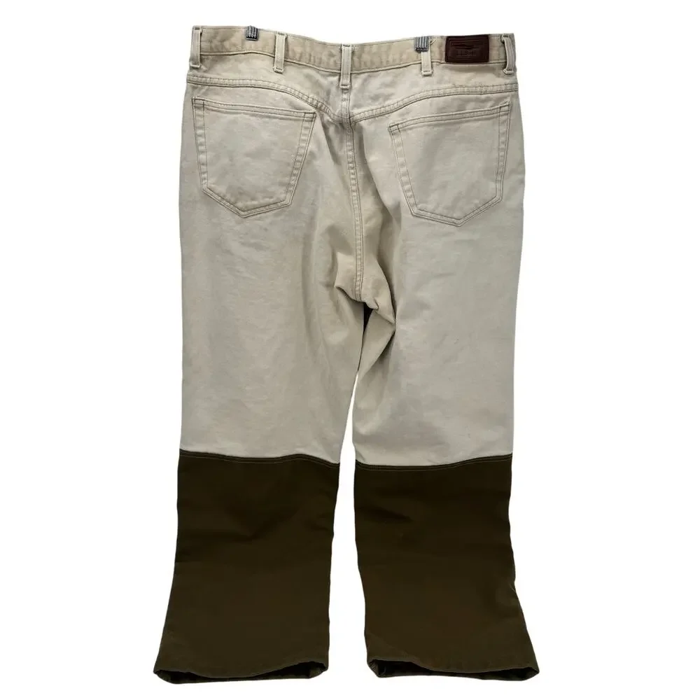 Vintage LL Bean Pants Mens 40 (39x32 ACTUAL) Utility Natural Fit 2‎ Tone USA